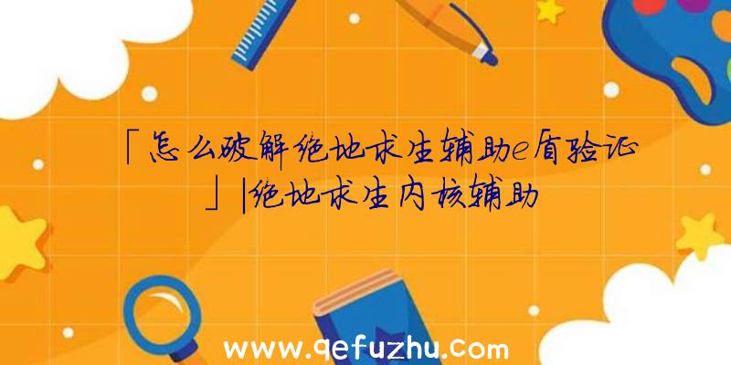 「怎么破解绝地求生辅助e盾验证」|绝地求生内核辅助